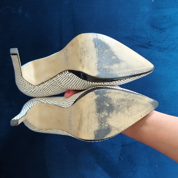 Aldo white with black spots leather pumps size 6.5 (37) - Picture 6 of 6